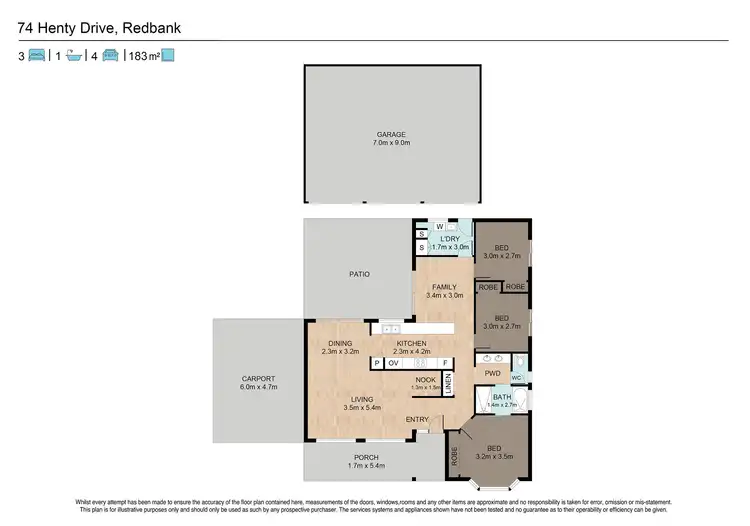 Floorplan of Homely house listing, 74 Henty Drive, Redbank Plains QLD 4301
