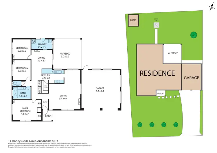 Floorplan of Homely house listing, 11 Honeysuckle Drive, Annandale QLD 4814