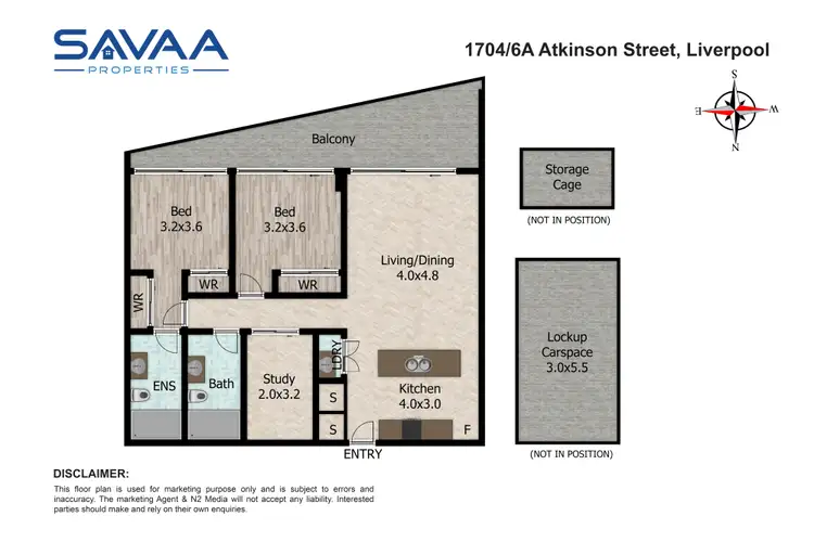 Floorplan of Homely apartment listing, 1704/6A Atkinson Street, Liverpool NSW 2170