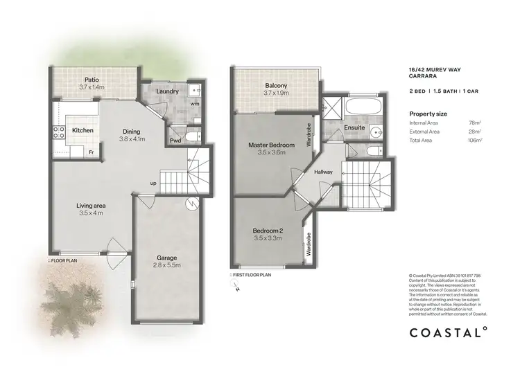 Floorplan of Homely townhouse listing, 16/42 Murev Way, Carrara QLD 4211