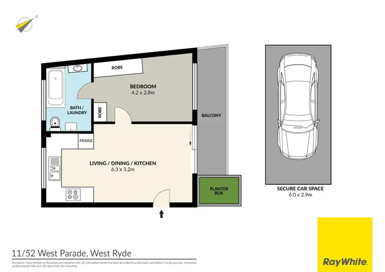 Floorplan of Homely apartment listing, 11/52 West Parade, West Ryde NSW 2114