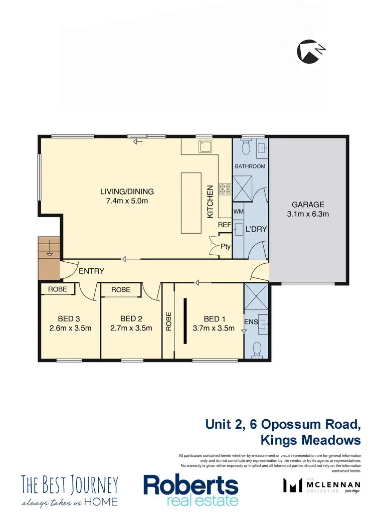 Floorplan of Homely unit listing, 2/6 Opossum Road, Kings Meadows TAS 7249