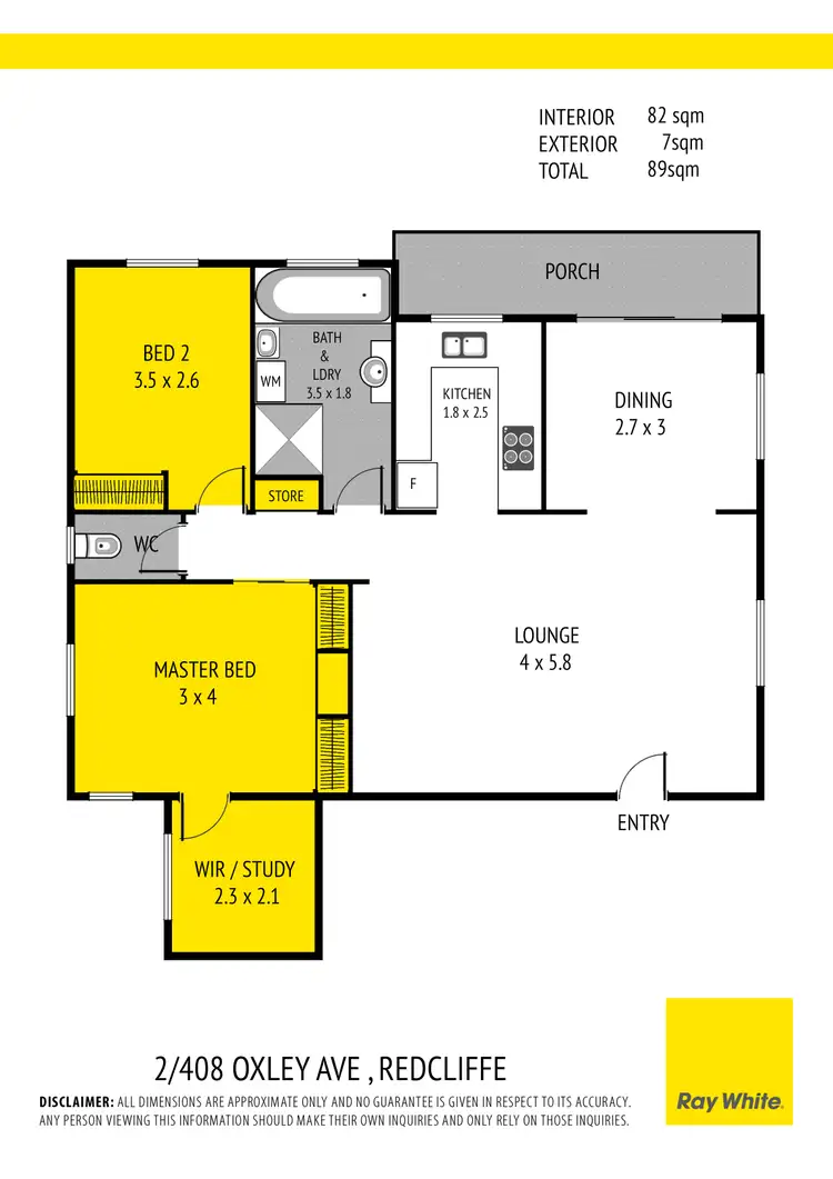Floorplan of Homely unit listing, 2/408 Oxley Avenue, Redcliffe QLD 4020