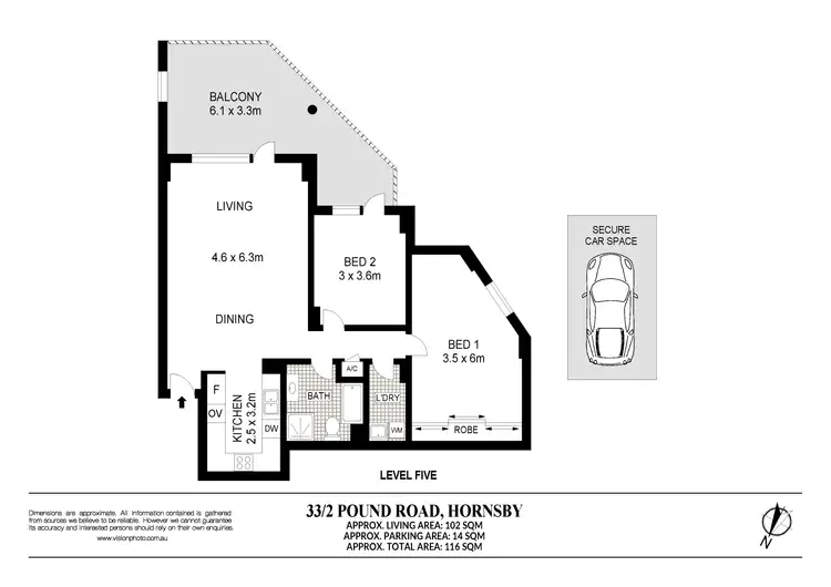 Floorplan of Homely apartment listing, 33/2 Pound Road, Hornsby NSW 2077
