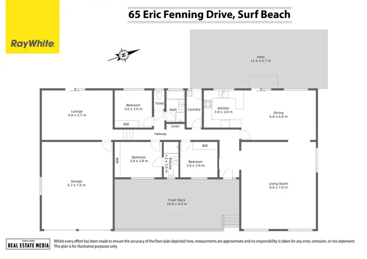 Floorplan of Homely house listing, 65 Eric Fenning Drive, Surf Beach NSW 2536