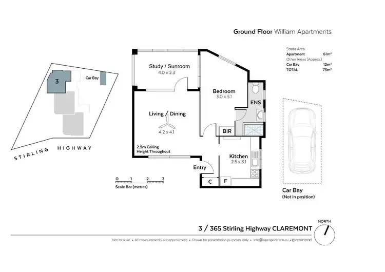 Floorplan of Homely apartment listing, 3/365 Stirling Highway, Claremont WA 6010