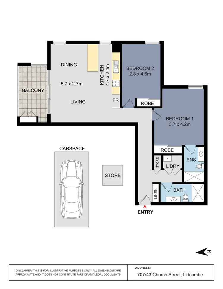 Floorplan of Homely apartment listing, 707/43 Church Street, Lidcombe NSW 2141