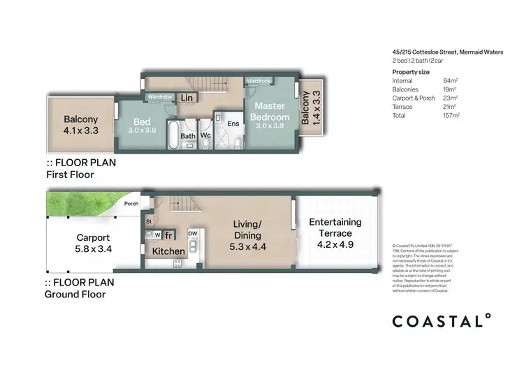 Floorplan of Homely townhouse listing, 45/215 Cottesloe Drive, Mermaid Waters QLD 4218
