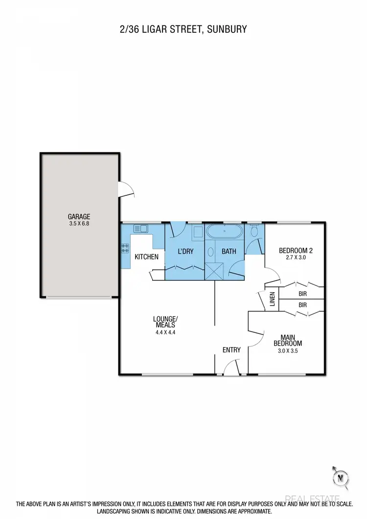 Floorplan of Homely unit listing, 2/36 Ligar Street, Sunbury VIC 3429
