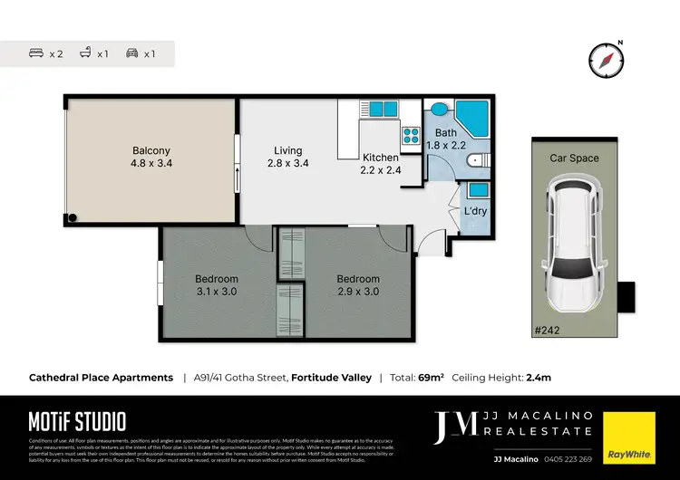 Floorplan of Homely unit listing, A91/35 Gotha Street, Fortitude Valley QLD 4006