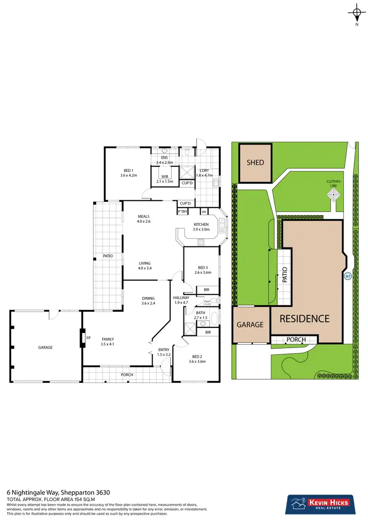 Floorplan of Homely house listing, 6 Nightingale Way, Shepparton VIC 3630