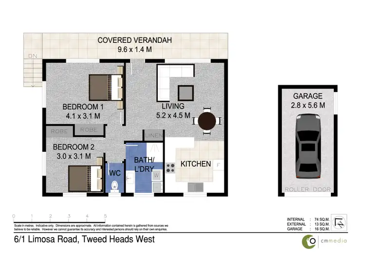 Floorplan of Homely unit listing, 6/1 Limosa Road, Tweed Heads West NSW 2485