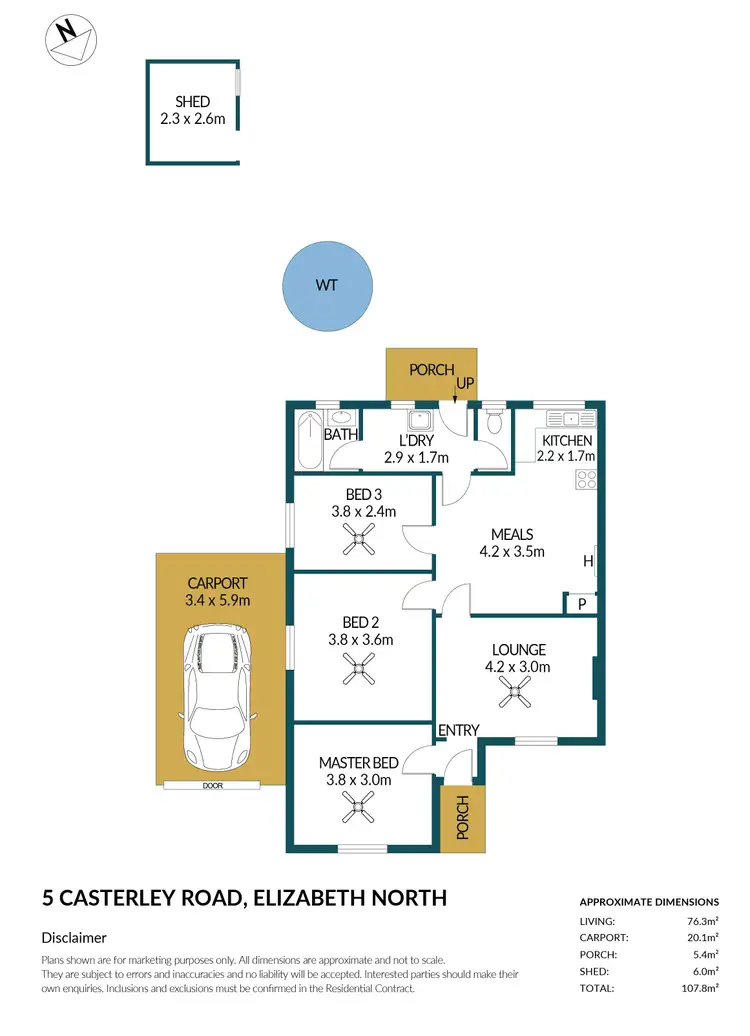 Floorplan of Homely house listing, 5 Casterley Road, Elizabeth North SA 5113
