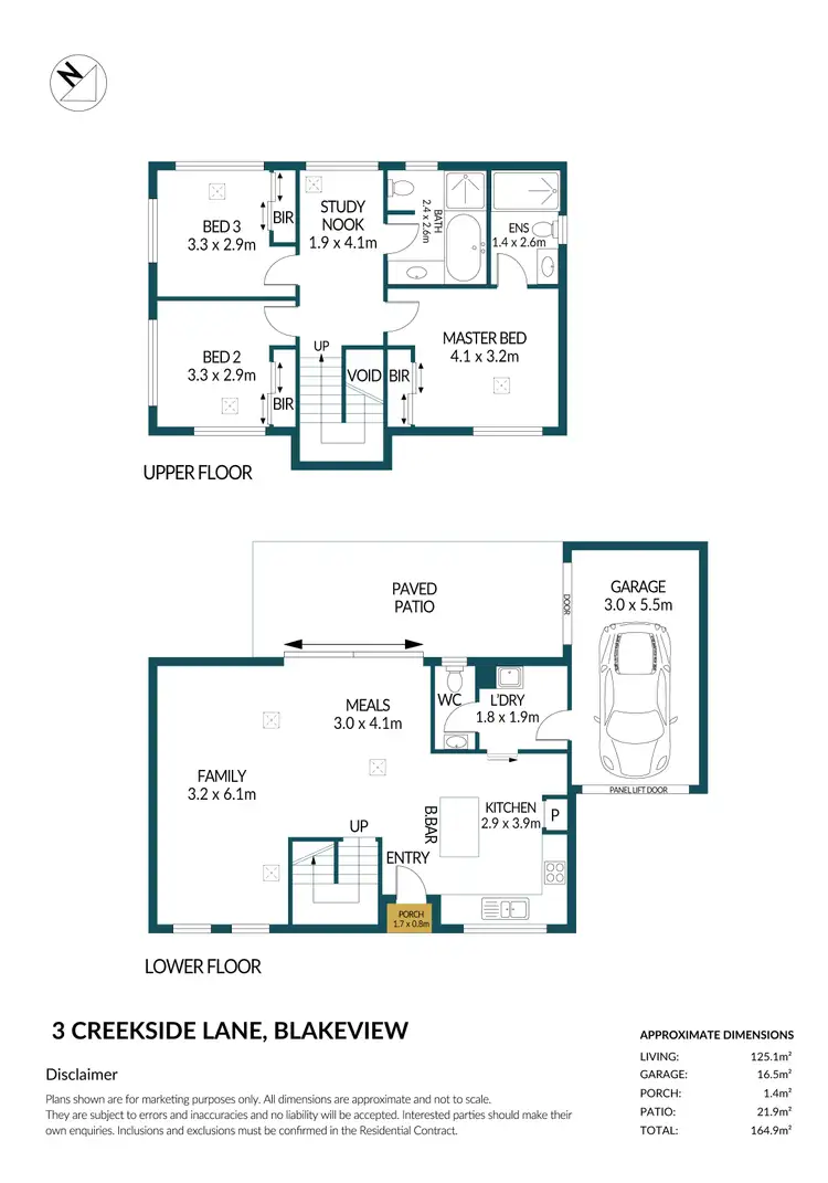 Floorplan of Homely townhouse listing, 3 Creekside Lane, Blakeview SA 5114