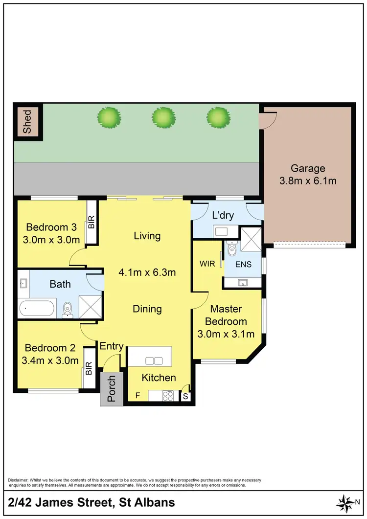 Floorplan of Homely unit listing, 2/42 James Street, St Albans VIC 3021
