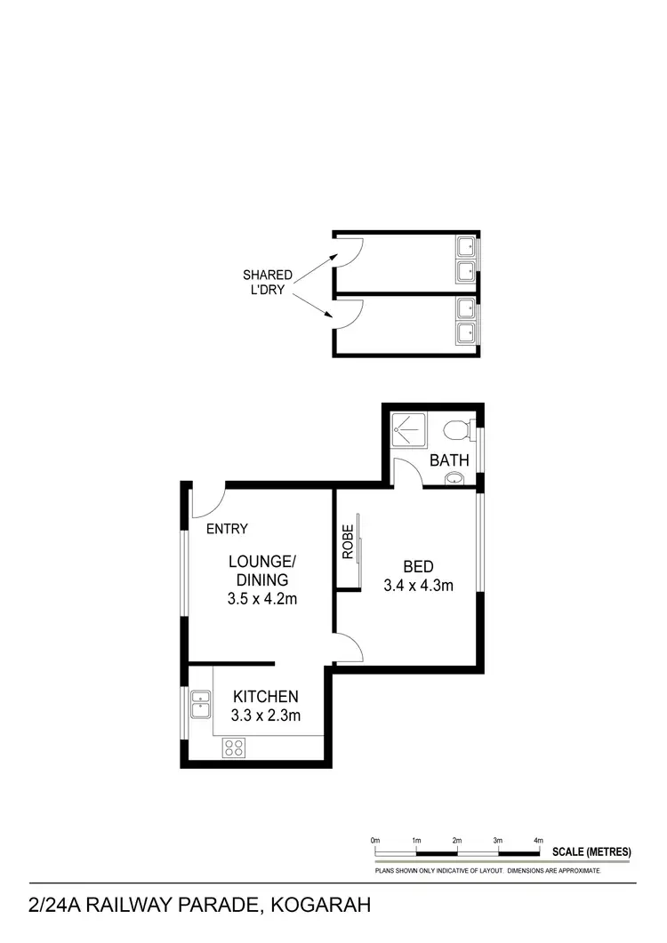 Floorplan of Homely unit listing, 2/24A Railway Parade, Kogarah NSW 2217