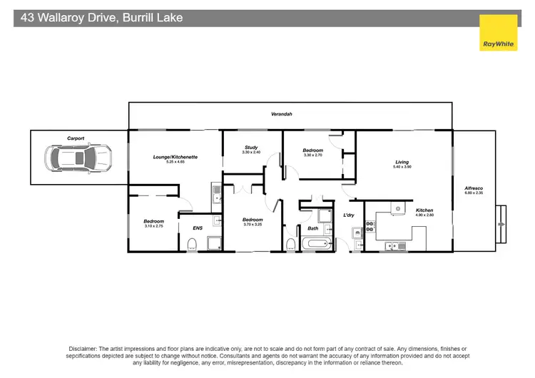Floorplan of Homely house listing, 43 Wallaroy Drive, Burrill Lake NSW 2539