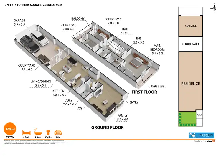 Floorplan of Homely townhouse listing, 5/7 Torrens Square, Glenelg SA 5045
