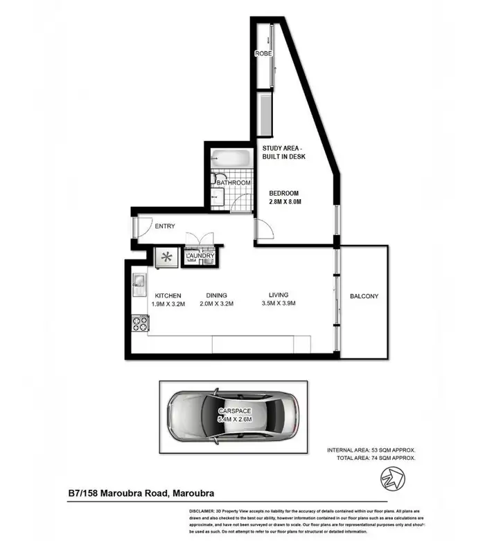 Floorplan of Homely unit listing, B7/158 Maroubra Road, Maroubra NSW 2035
