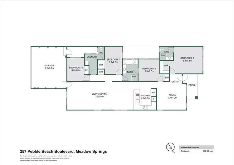 Floorplan of Homely house listing, 257 Pebble Beach Boulevard, Meadow Springs WA 6210