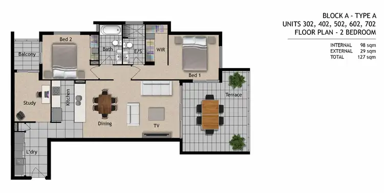 Floorplan of Homely unit listing, 1402/52 Crosby Road, Albion QLD 4010