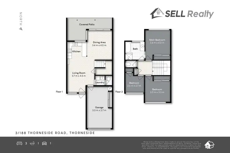Floorplan of Homely townhouse listing, 3/188 Thorneside Road, Thorneside QLD 4158