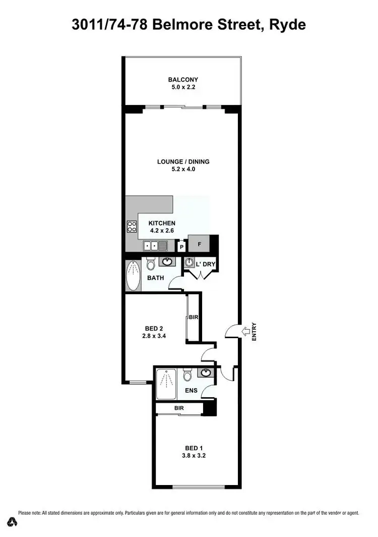 Floorplan of Homely apartment listing, 3011/74B Belmore Street, Ryde NSW 2112