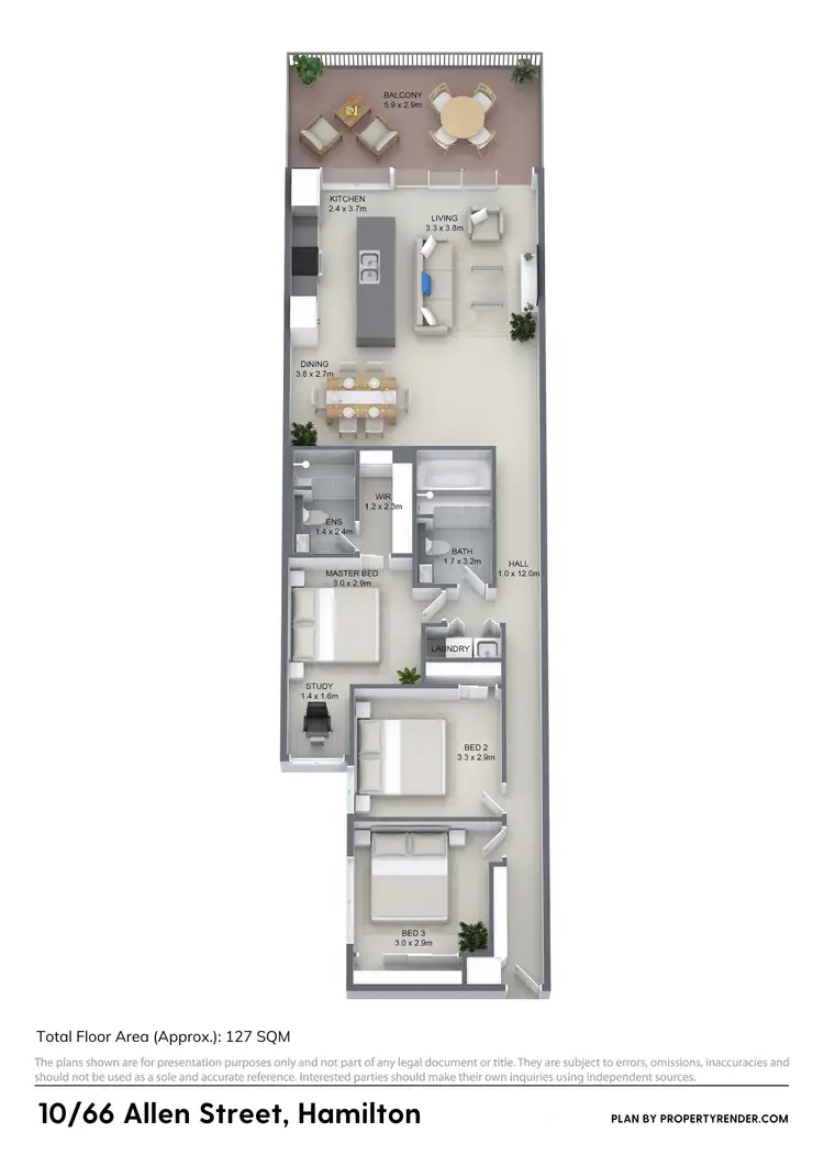 Floorplan of Homely unit listing, 10/66 Allen Street, Hamilton QLD 4007