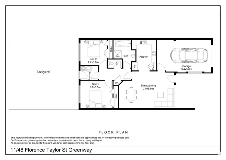 Floorplan of Homely townhouse listing, 11/48 Florence Taylor Street, Greenway ACT 2900