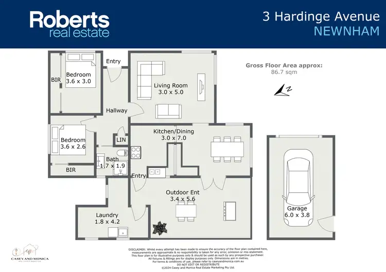 Floorplan of Homely house listing, 3 Hardinge Avenue, Newnham TAS 7248