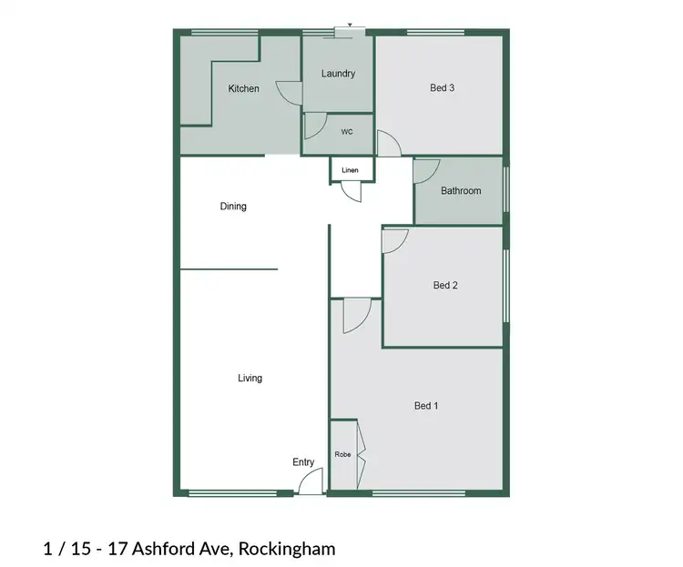 Floorplan of Homely unit listing, 1/15-17 Ashford Avenue, Rockingham WA 6168