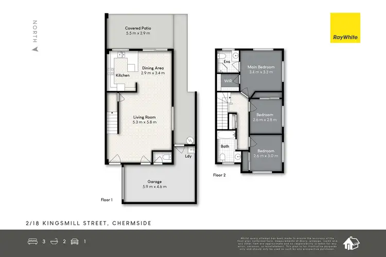 Floorplan of Homely townhouse listing, 2/18 Kingsmill Street, Chermside QLD 4032