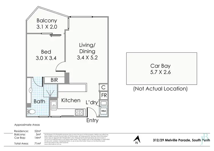 Floorplan of Homely unit listing, 312/29 Melville Parade, South Perth WA 6151