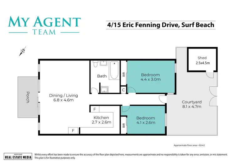 Floorplan of Homely unit listing, 4/15 Eric Fenning Drive, Surf Beach NSW 2536