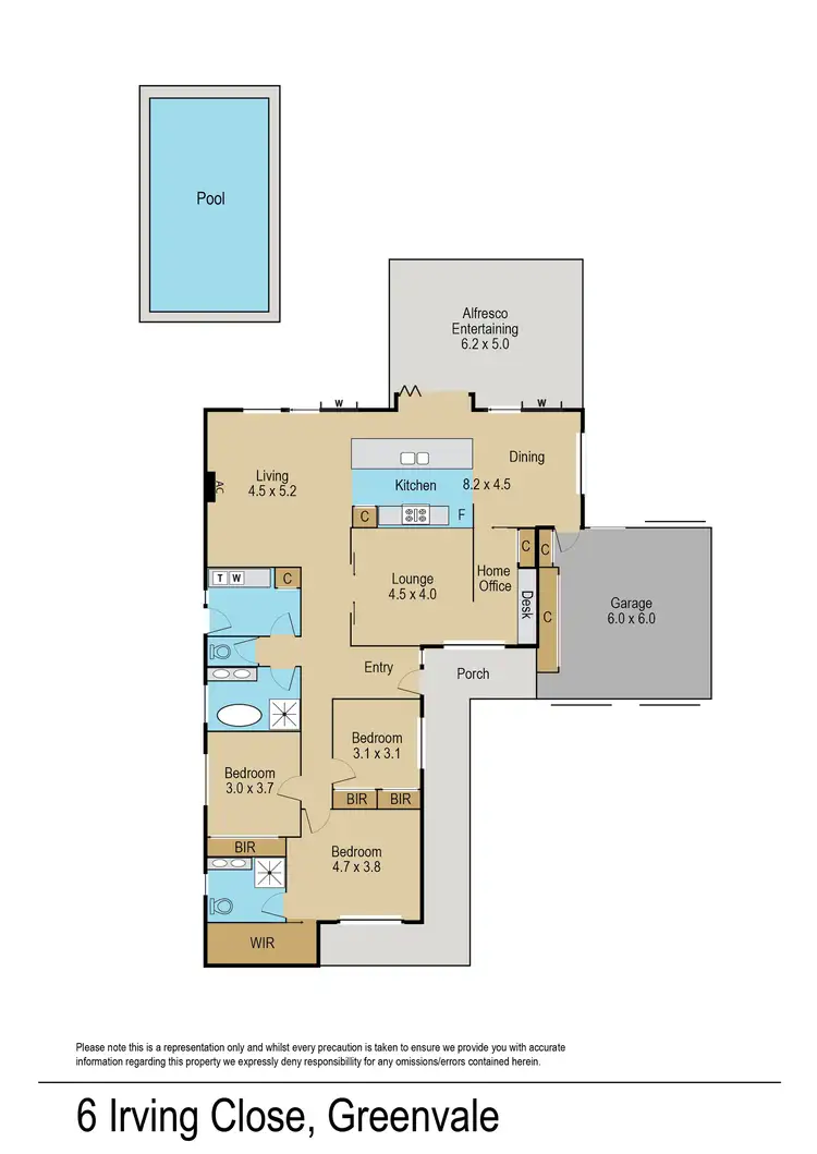 Floorplan of Homely house listing, 6 Irving Close, Greenvale VIC 3059
