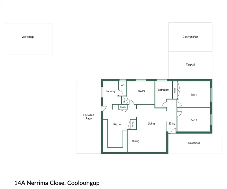 Floorplan of Homely semi-detached listing, 14A Nerrima Court, Cooloongup WA 6168