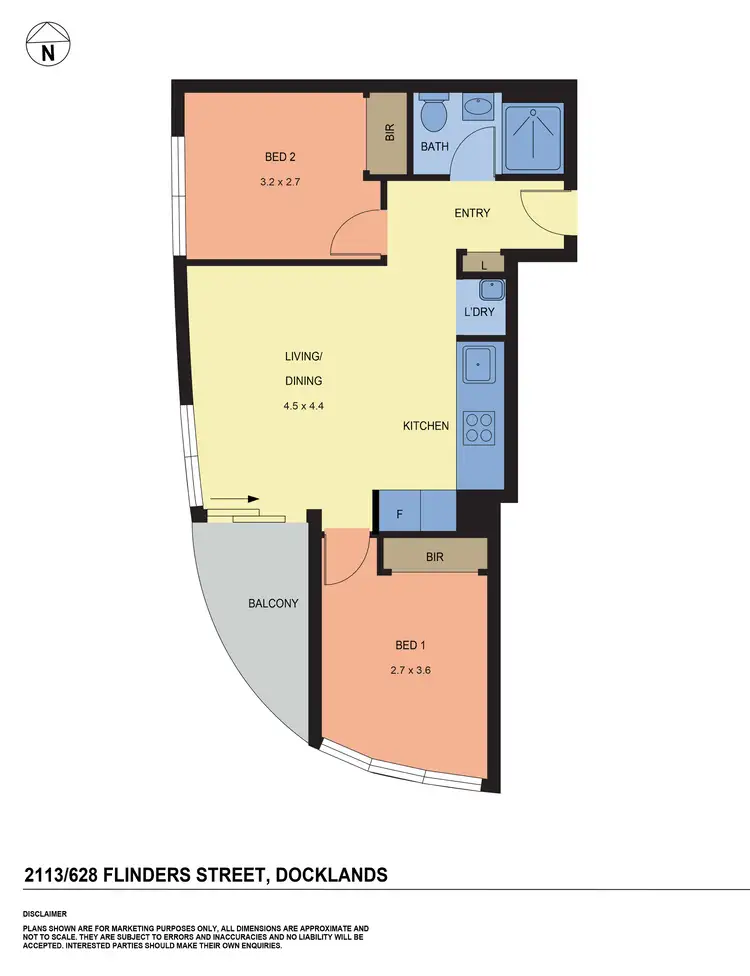 Floorplan of Homely apartment listing, 2113/628 Flinders Street, Docklands VIC 3008