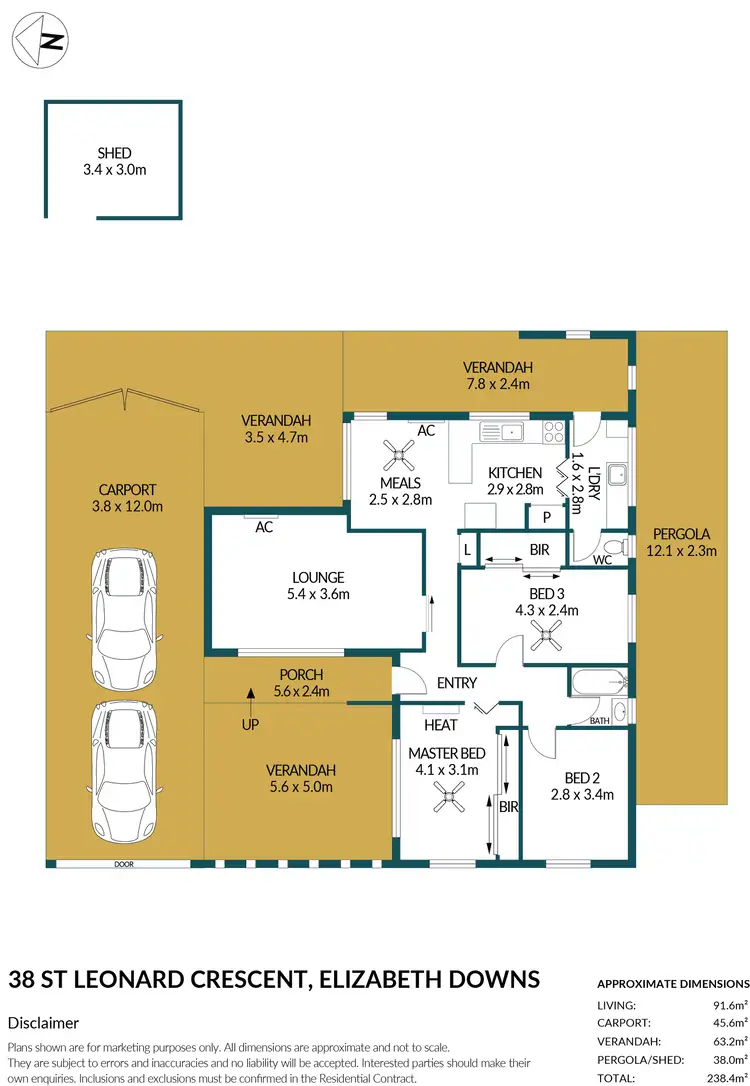 Floorplan of Homely house listing, 38 St Leonard Crescent, Elizabeth Downs SA 5113