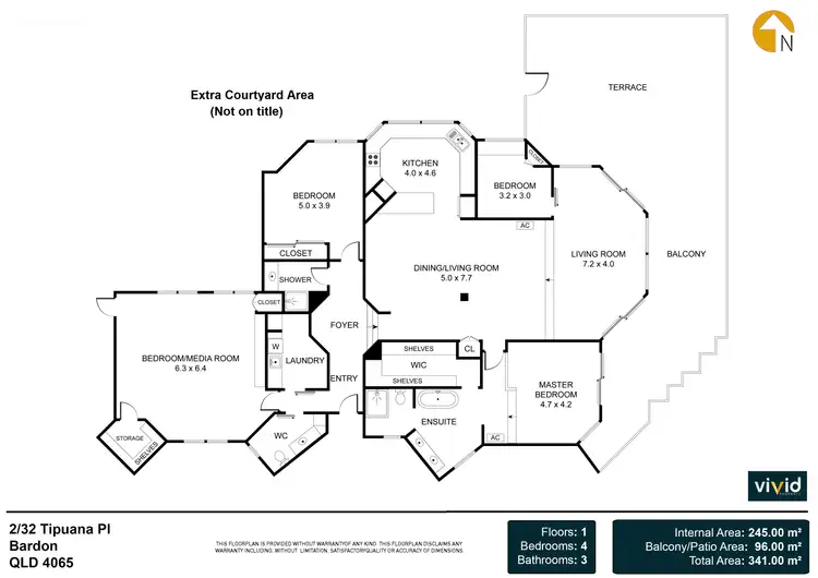 Floorplan of Homely apartment listing, 2/32 Tipuana Place, Bardon QLD 4065