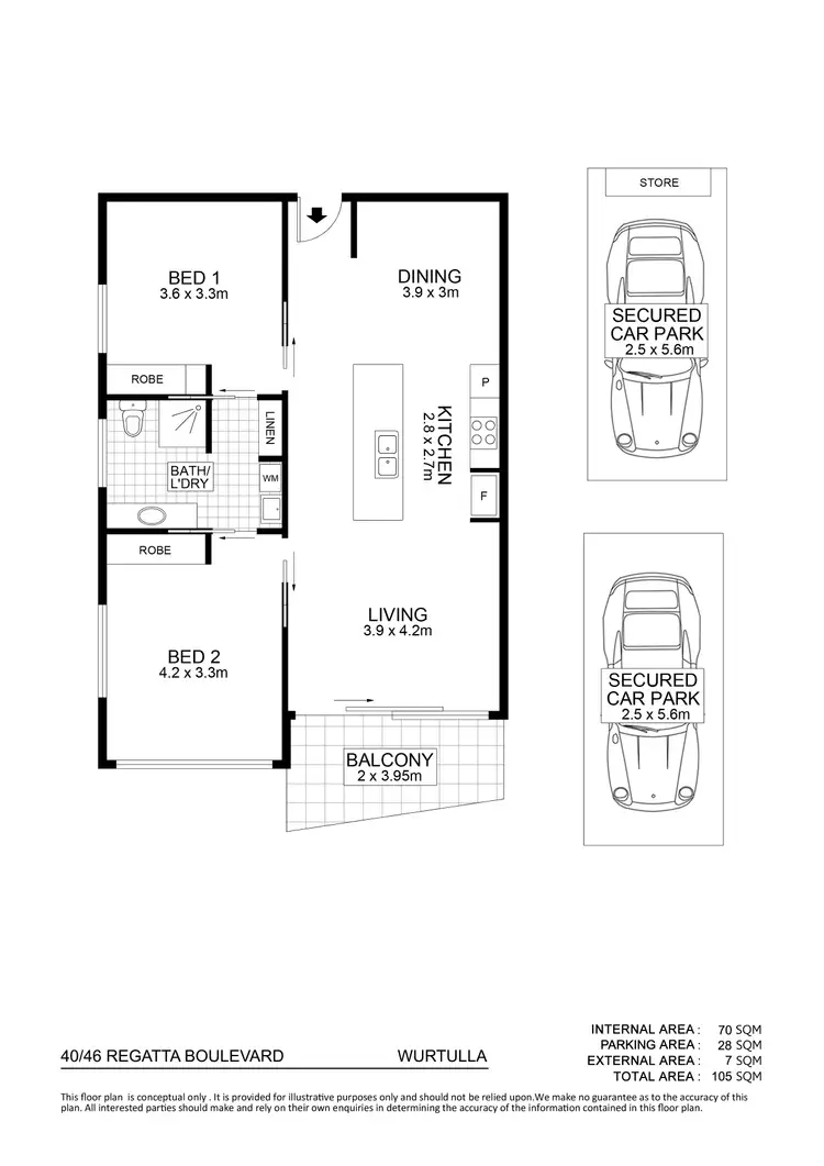 Floorplan of Homely unit listing, 40/46 Regatta Boulevard, Wurtulla QLD 4575