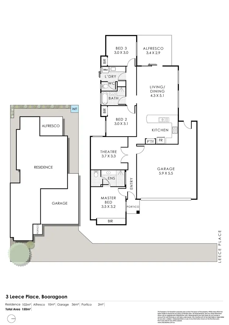 Floorplan of Homely house listing, 3 Leece Place, Booragoon WA 6154