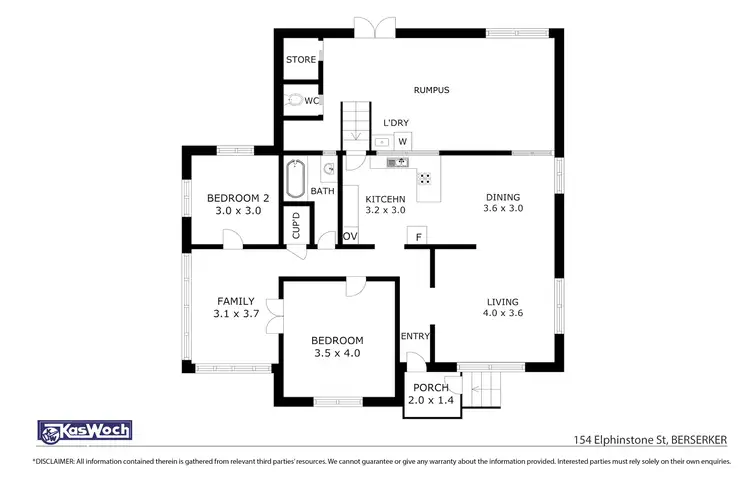 Floorplan of Homely house listing, 154 ELPHINSTONE STREET, Berserker QLD 4701