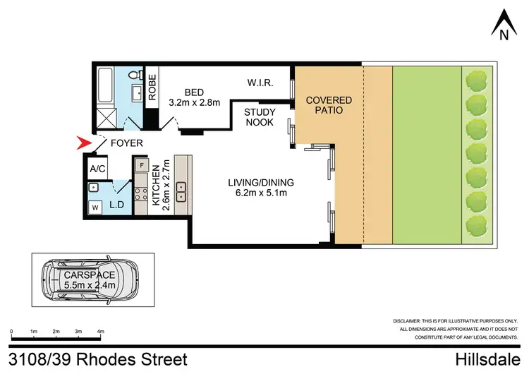 Floorplan of Homely unit listing, 3108/39 Rhodes Street, Hillsdale NSW 2036