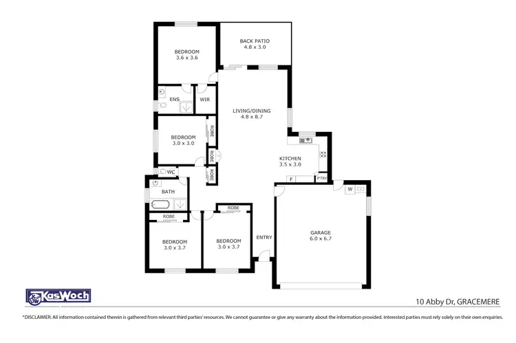 Floorplan of Homely house listing, 10 ABBEY DRIVE, Gracemere QLD 4702
