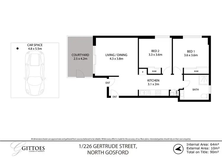 Floorplan of Homely unit listing, G01/226 Gertrude Street, North Gosford NSW 2250