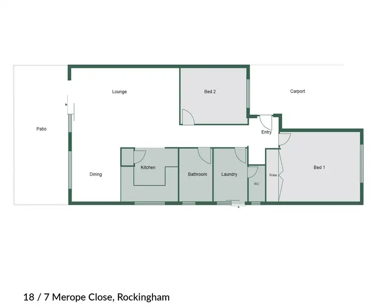 Floorplan of Homely unit listing, 18/7 Merope Close, Rockingham WA 6168