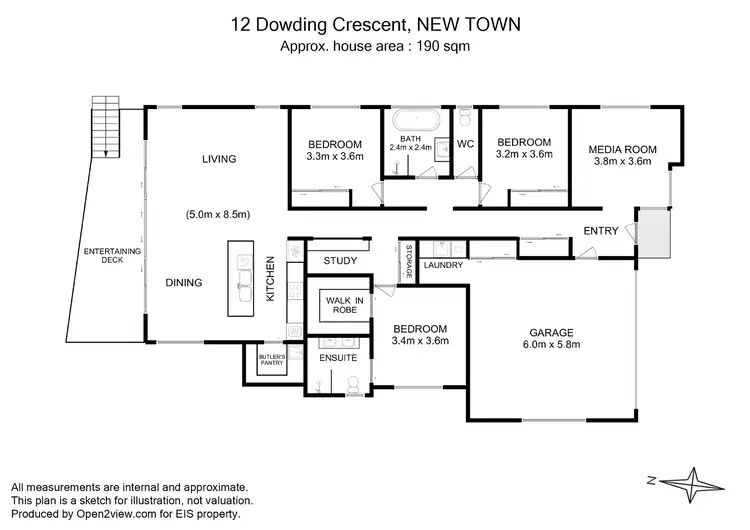 Floorplan of Homely house listing, 12 Dowding Crescent, New Town TAS 7008