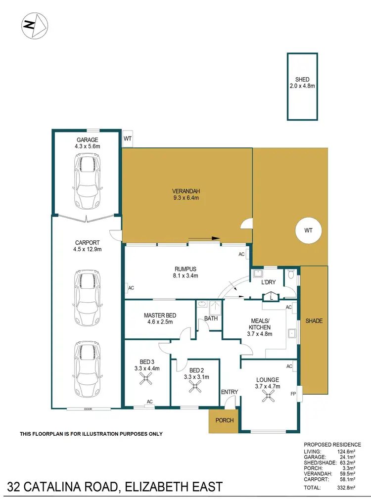 Floorplan of Homely house listing, 32 Catalina Road, Elizabeth East SA 5112