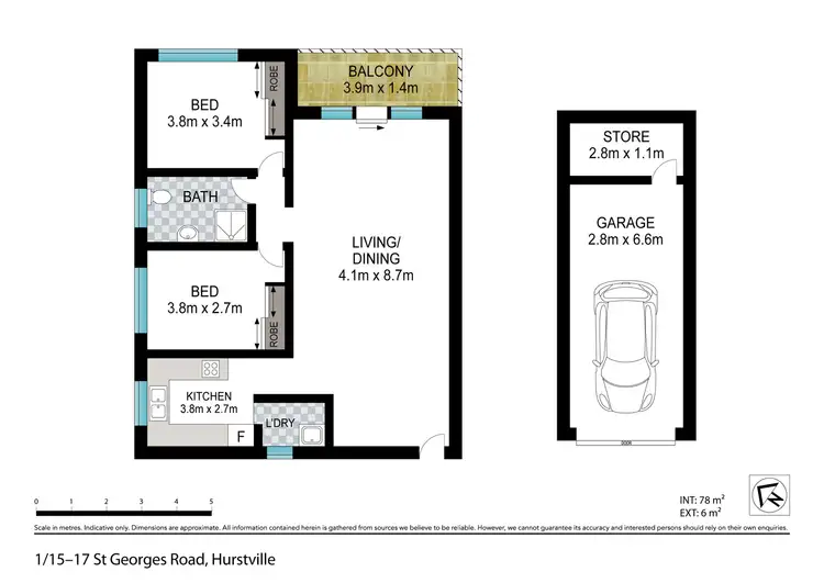 Floorplan of Homely apartment listing, 1/15-17 St Georges Parade, Hurstville NSW 2220