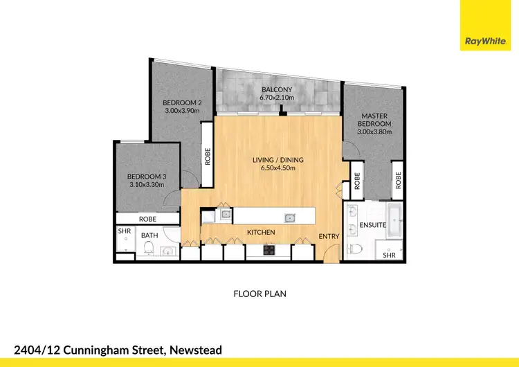 Floorplan of Homely apartment listing, 2404/12 Cunningham Street, Newstead QLD 4006